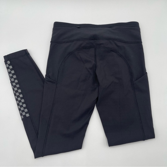 Lululemon Speed Tight Leggings Size 6 Checkered Reflective Black Compression - Picture 5 of 14